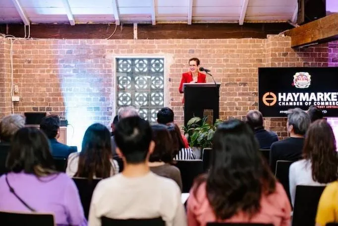 A talk in the HHQ event space